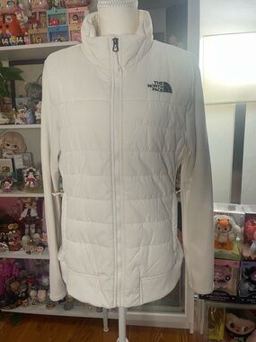 The North Face White Quilted Hybrid Jacket Women’s Size L Full Zip